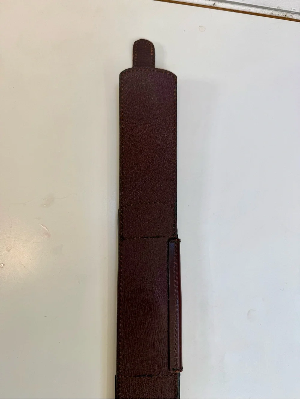 Designer Unisex Wide Leather Strap Bag Belt - Dark Burgundy.